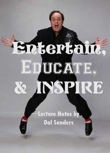 lecture notes cover Entertain, Educate & Inspire
